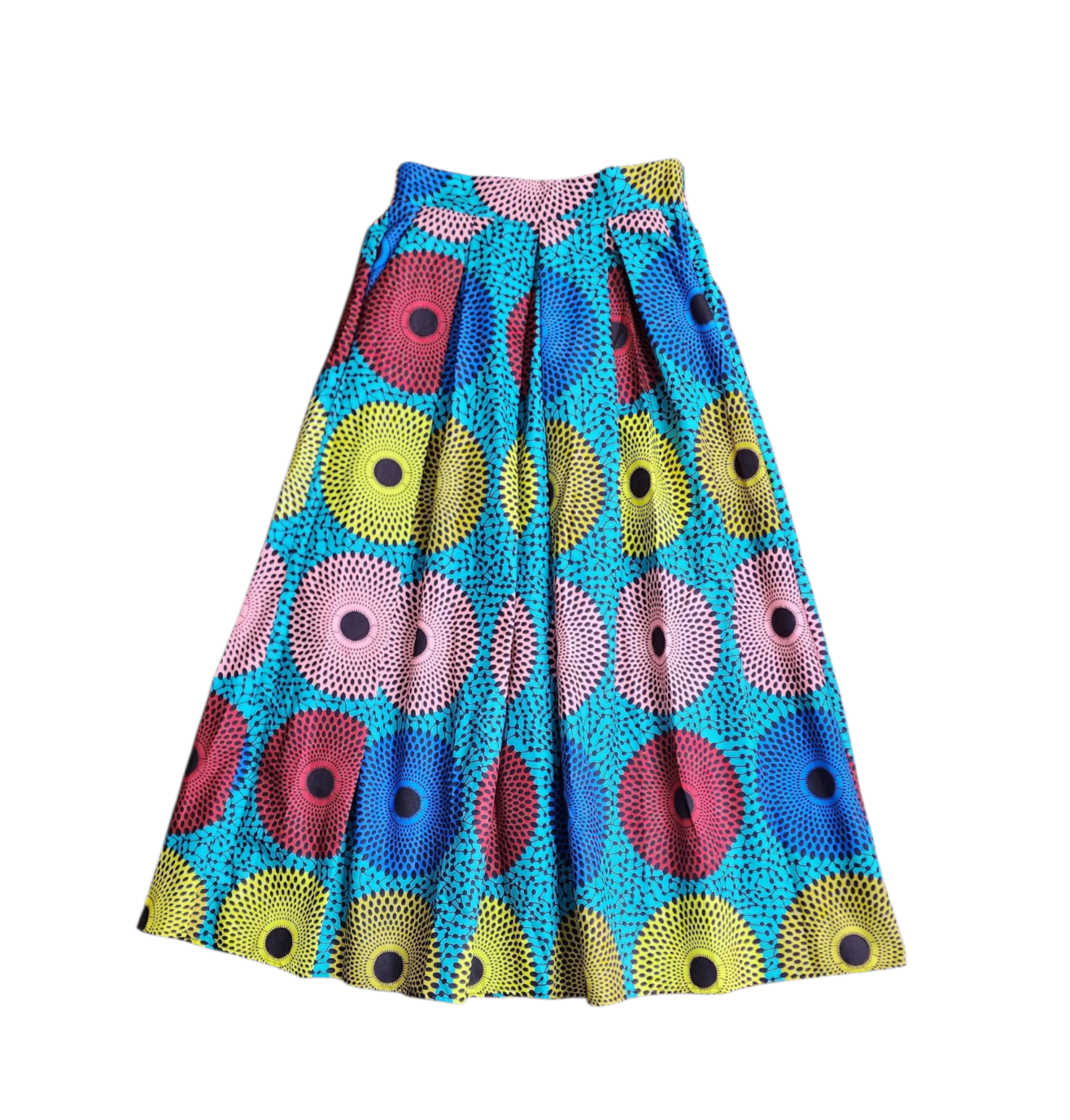 African Print Maxi Skirt- Teal