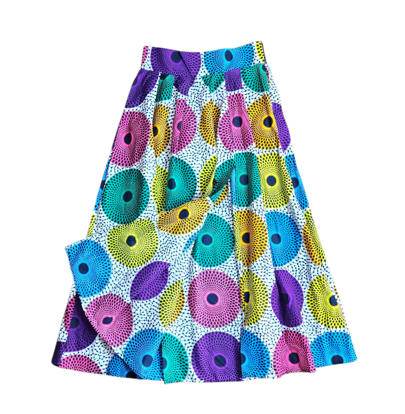 African Print Maxi Skirt - White